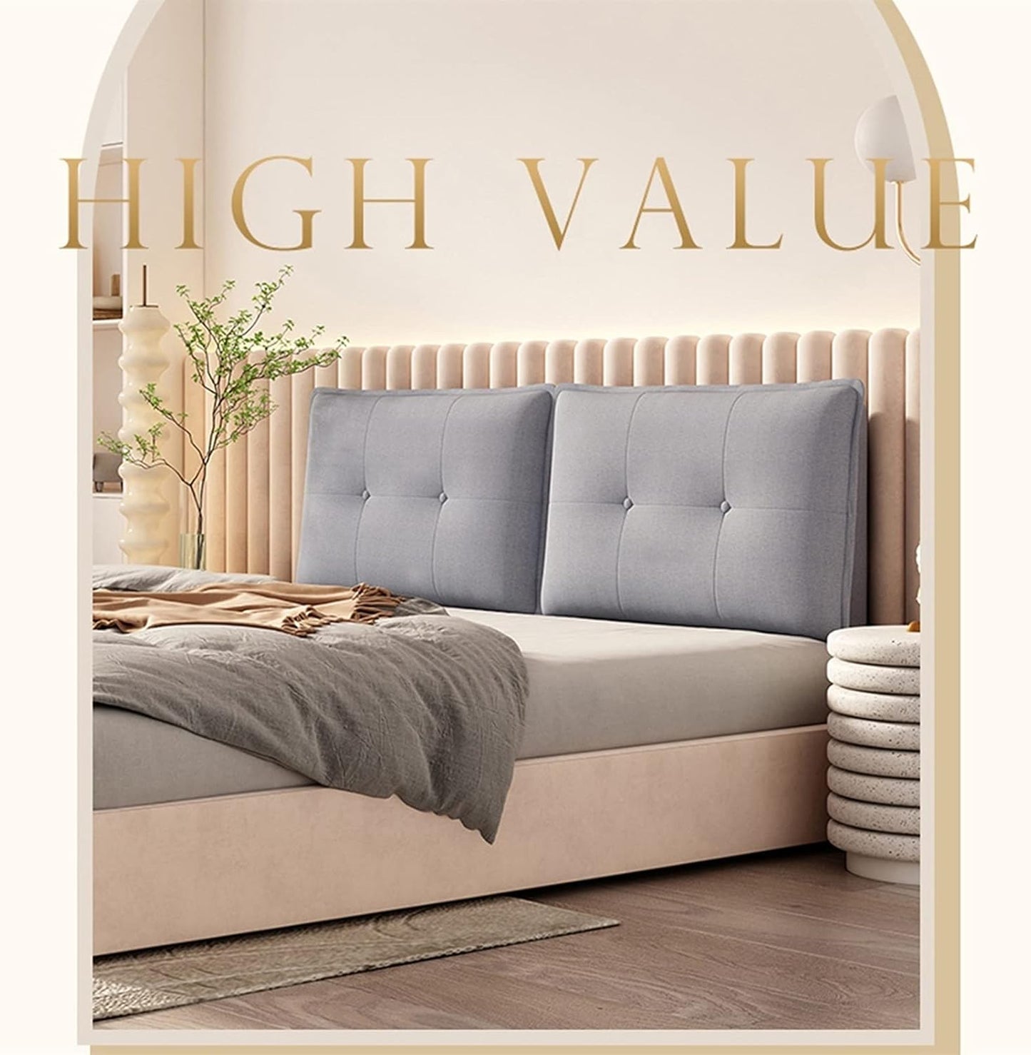 Rectangular Headboard Body Reading Pillow,Extra Large Backrest Lumbar Pillows,Positioning Back Support Bolster Bedside Cushion, with Cotton and Linen Removable Washable Cover ( Color : Dark brown , Si