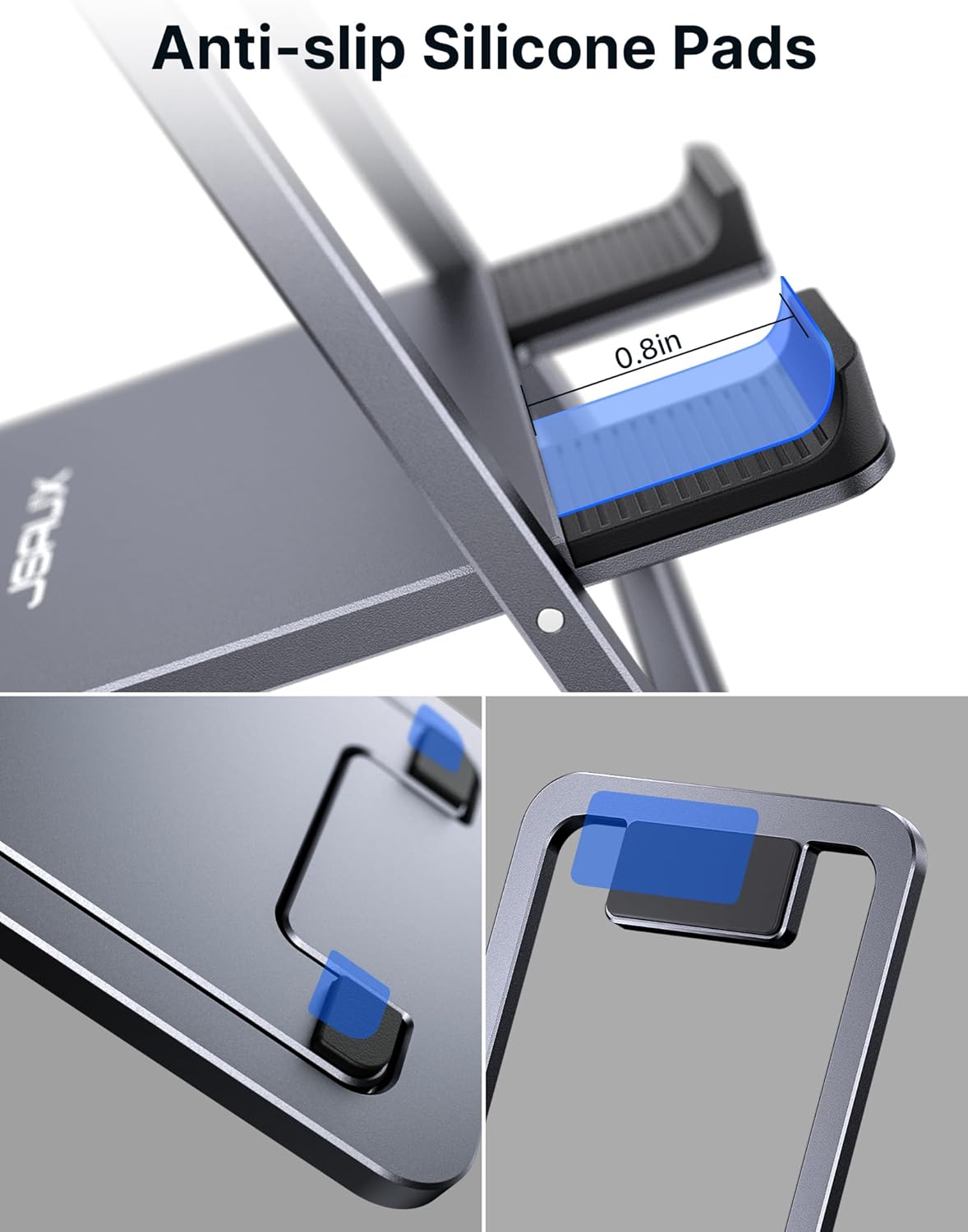 JSAUX Universal Tablet Stand, Portable Foldable Tablet Holder for Desk Compatible with iPad mini/Air, Samsung Galaxy Tab, Kindle Fire, Steam Deck, Switch 2, ROG Ally, iPhone and Other Tablets-Gray