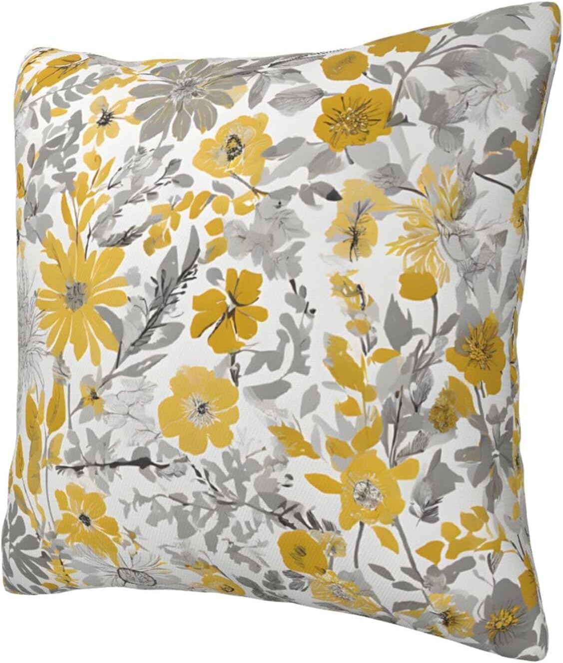 All-Season Square Pillow Covers 18"X18", Flower, Decorative Throw Pillow Covers for Sofa Bed Couch, Hidden Zipper Cushion Cover, Square Lumbar & Accent Pillowcases for Home Decor