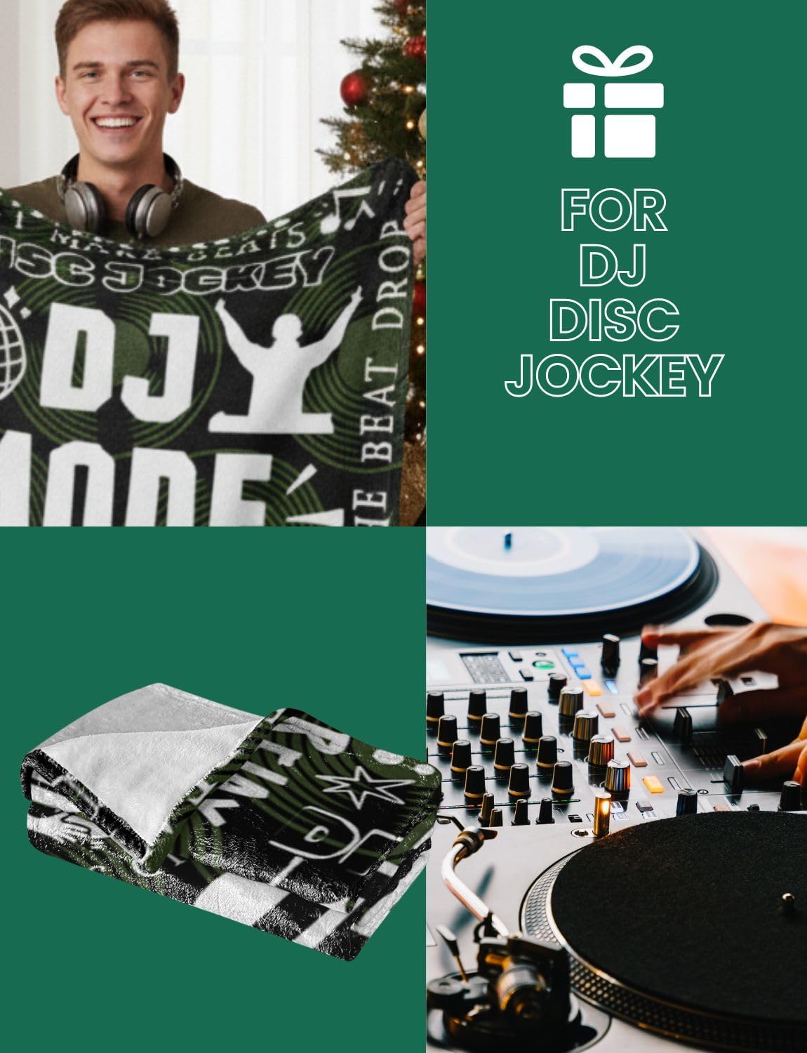 DJ Gifts for Men, Disco Jockey Appreciation Birthday for Women, Dads, Husbands, Boyfriends, Throw Blanket 50x65 inches