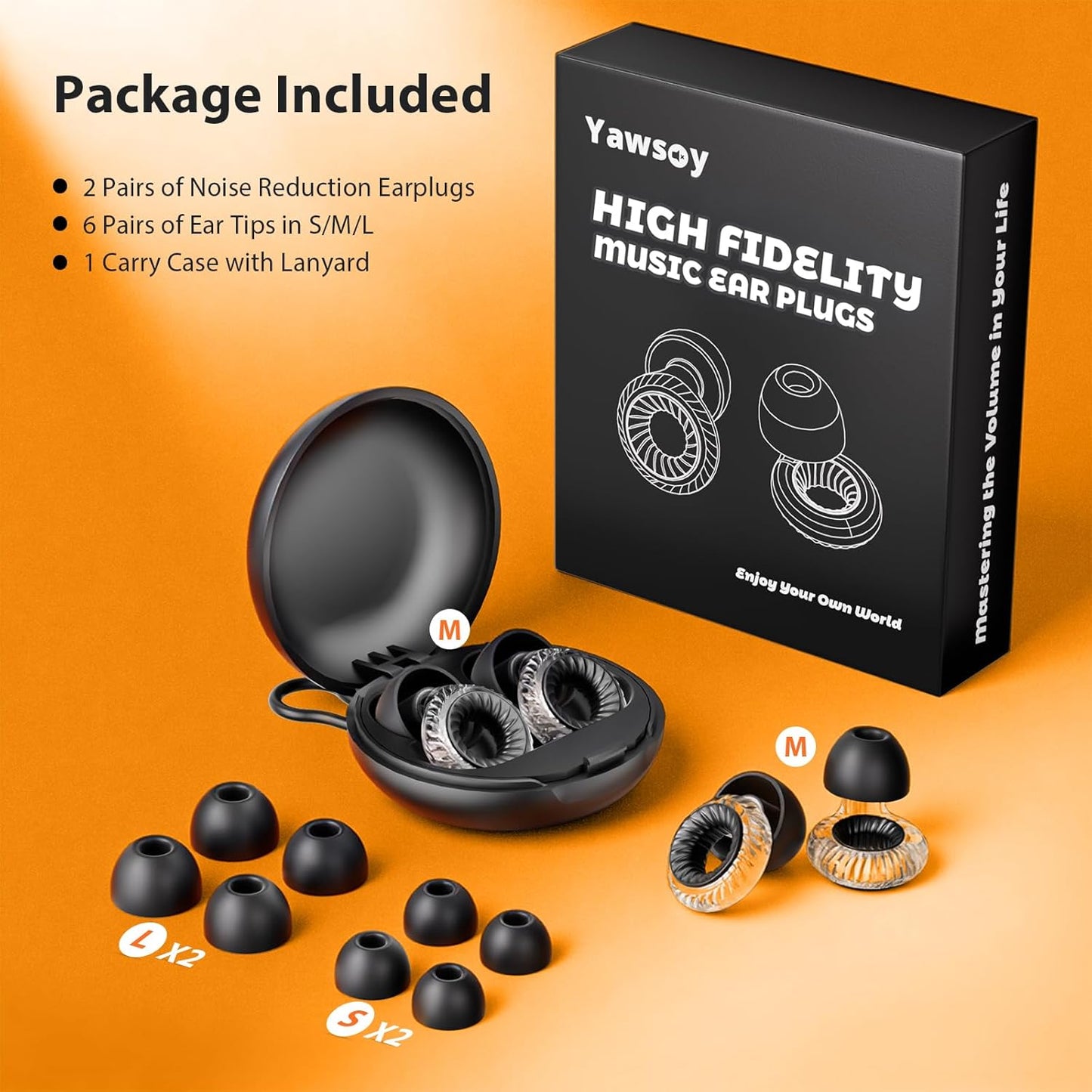 Concert Ear Plugs 2.0, Upgraded High Fidelity Noise Cancelling Ear Plugs, Hearing Protection for Concerts, Musicians, Live Events, Sports & DJs, 20dB Noise Reduction Earplugs (2 Pack)