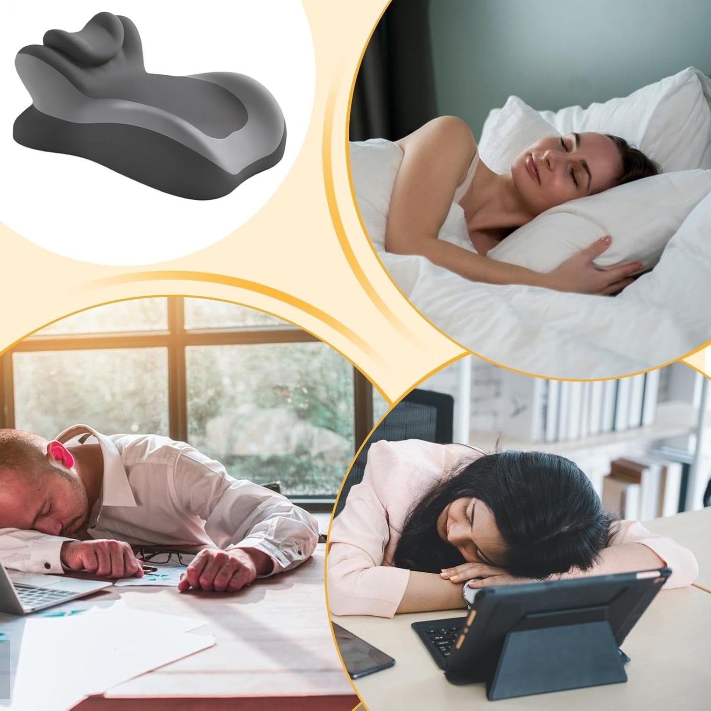 vMemory Foam Bed Reading Pillow, 55x39x20cm Ergonomic Multi-Functional Wedge Cushion with Polyester Cover, Support for Sleeping, Sofa, TV, Chair