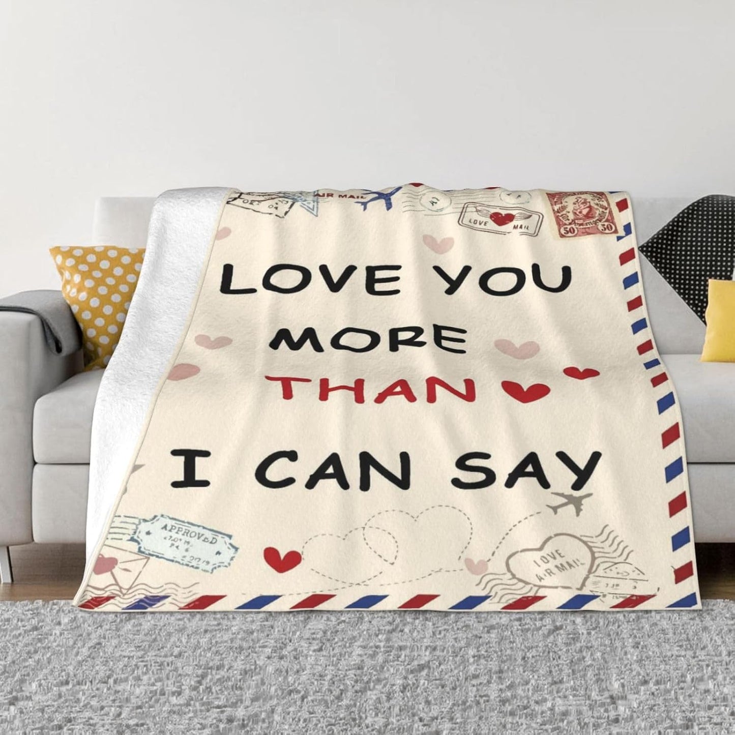 Romantic Love Blanket Gift – Cozy Flannel Throw for Wife Husband Girlfriend Boyfriend, Anniversary Wedding Valentine’s Day Blanket, Sentimental Gift for Couples and Family