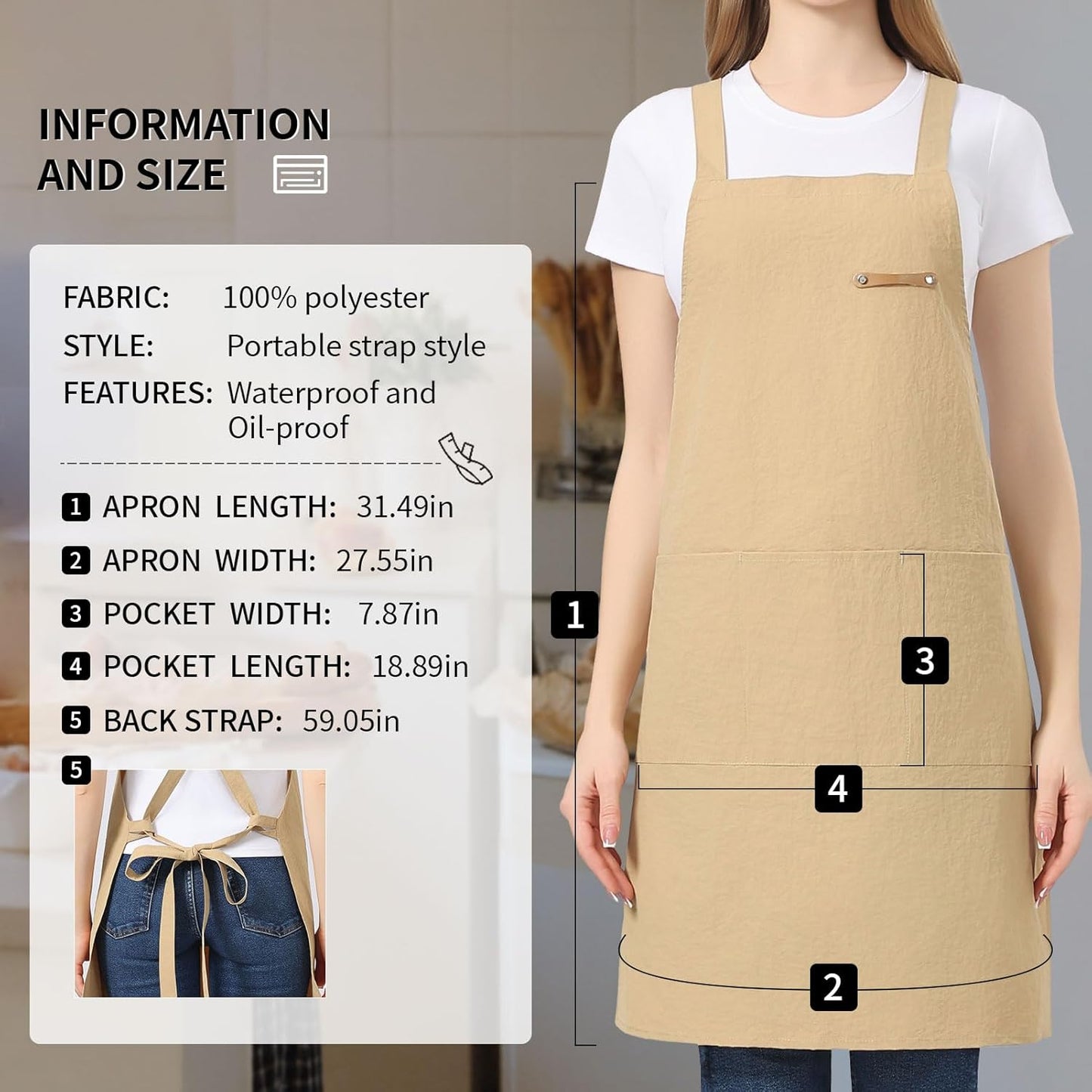 Waterproof Multi - Use Aprons with Pockets for Men and Women - Ideal for Cooking, Gardening & Serving