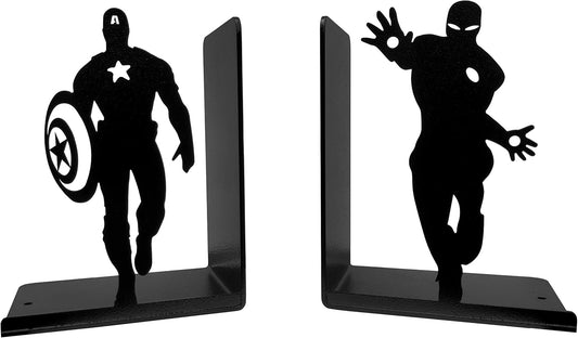 Superhero Bookends | Decorative Bookends for Shelves | Non-Skid Book Holders for Shelves, Table | Unique Home/Office Decor | Heavy Bookends| Metal Book Ends| 7x5.5x4 Inches Each