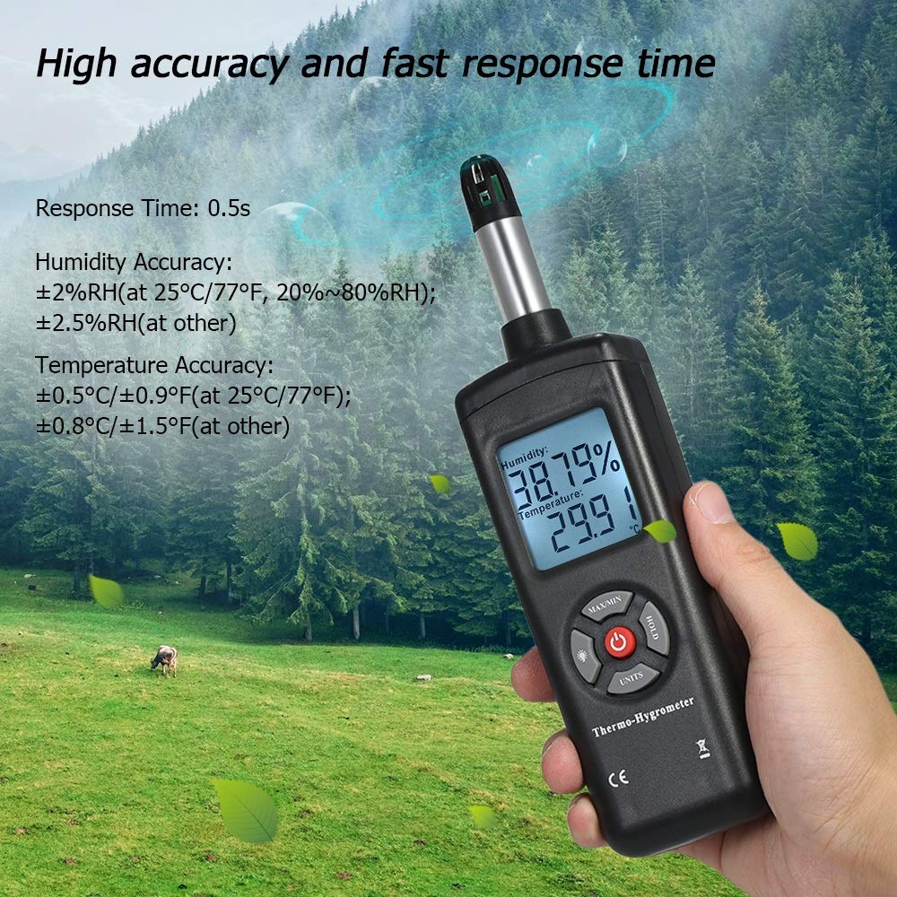 Temperature Instruments Digital Thermometer Hygrometer Humidity & Sensor Pyrometer Psychrometer