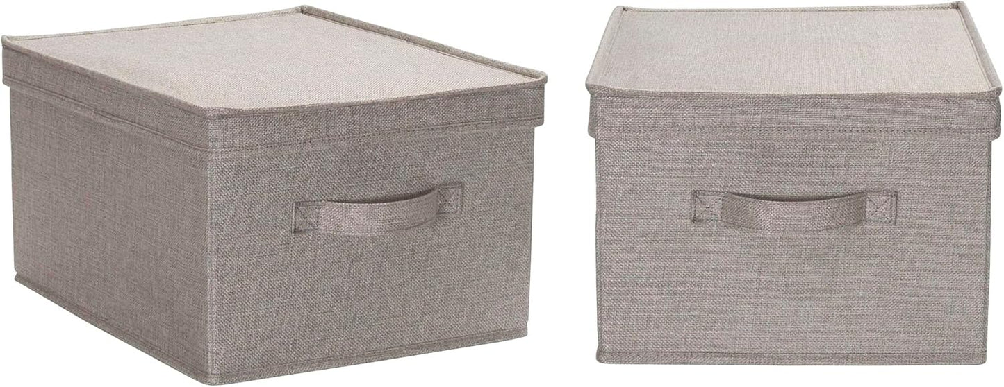 Household Essentials Large Fabric Storage Bins 2 Pack, Gray