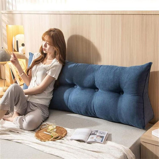 King Size Triangular Reading Bed Rest Pillow Large Bolster Cushion Headboard Backrest Wedge Pillow Neck Lumbar Support(Size:60x20x50cm(24x7.8x20),Color:E)