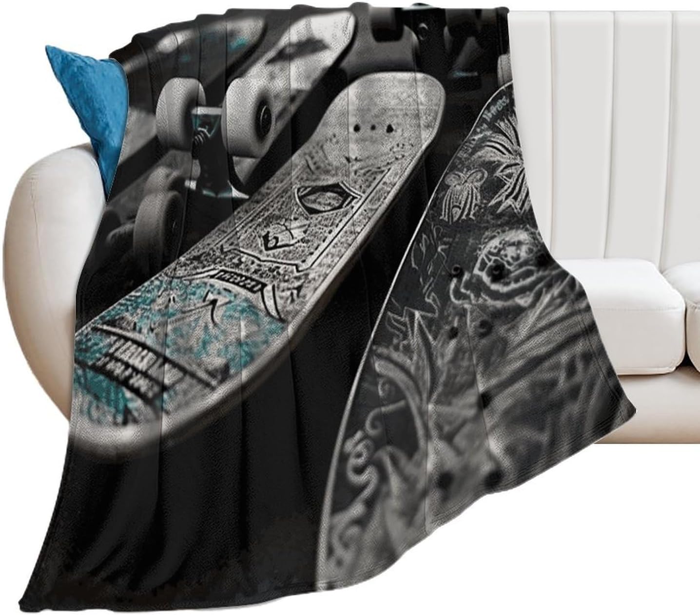 Skate Boards Blanket Super Soft Lightweight Throw Blanket Cute Cozy Warm Bed Blanket Decorative Fuzzy Blanket All-Season Home Decor Gift for Sofa Couch Living Room 30"*40"（76 * 100cm）