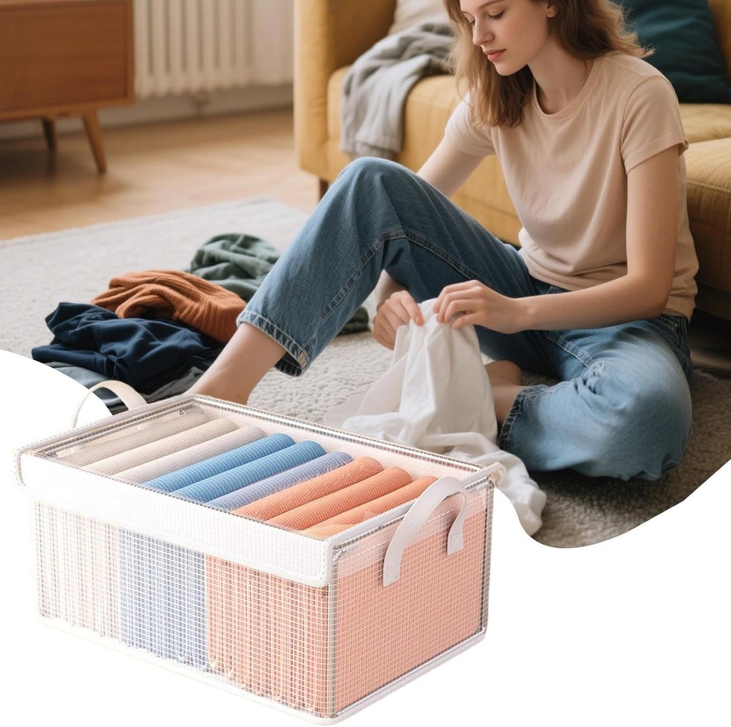 Toy Bin,Space-Saving Stackable Box - Storage Bins for Shelves - for Dorm Apartment Garage Bedroom Under Bed Cabinet Office School College