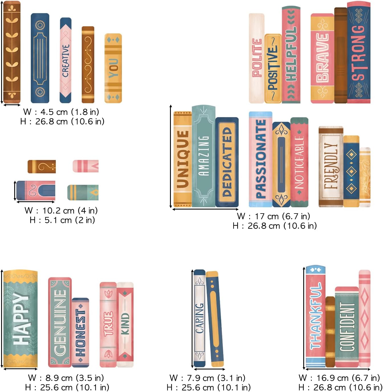 DECOWALL CDS9-9006 Book Quotes Window Clings Print Window Stickers Double Sided Glass Decals for First Day of School Back to School Party Home Classroom Library Decor Home Party