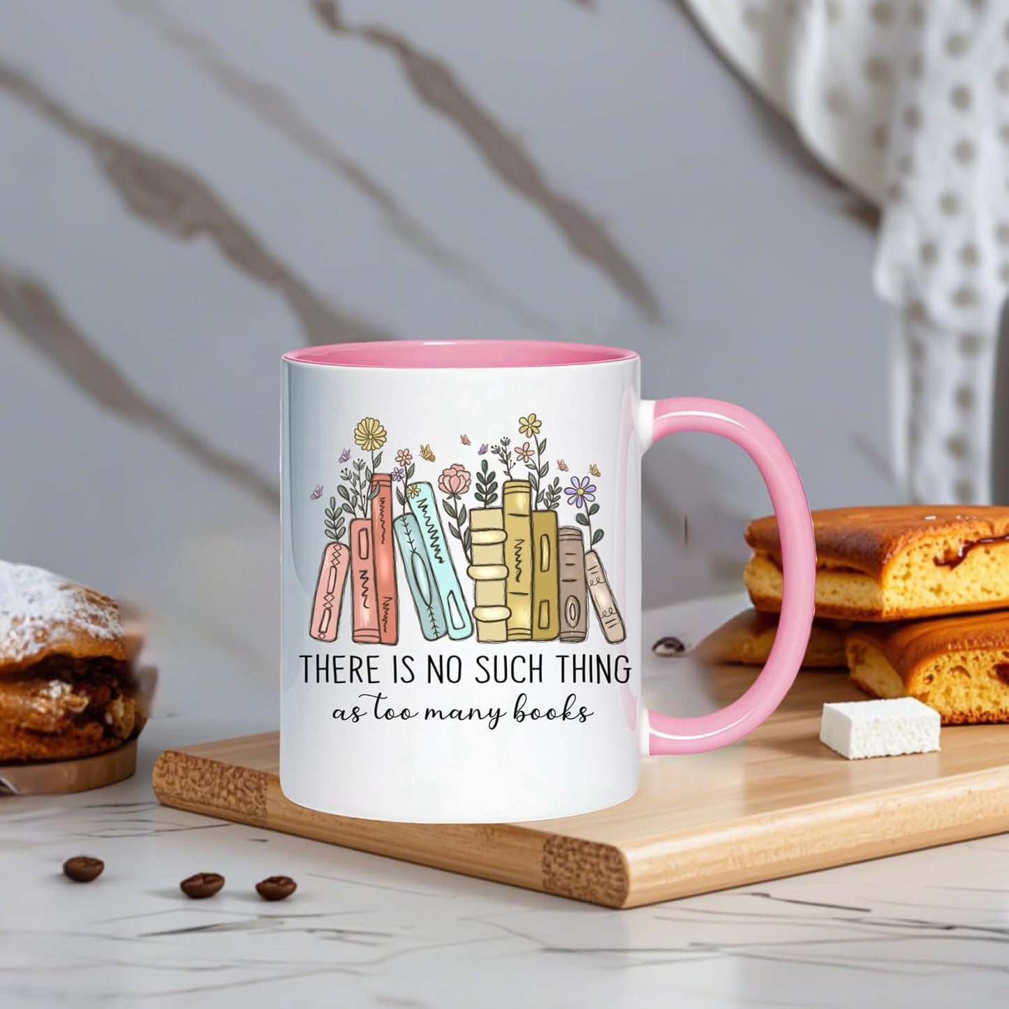 Book Lovers Ceramic Coffee Mug, 11 Oz, Modern, Reusable, Perfect for Book Lovers, Ideal for Reading, Gift for Bookworms
