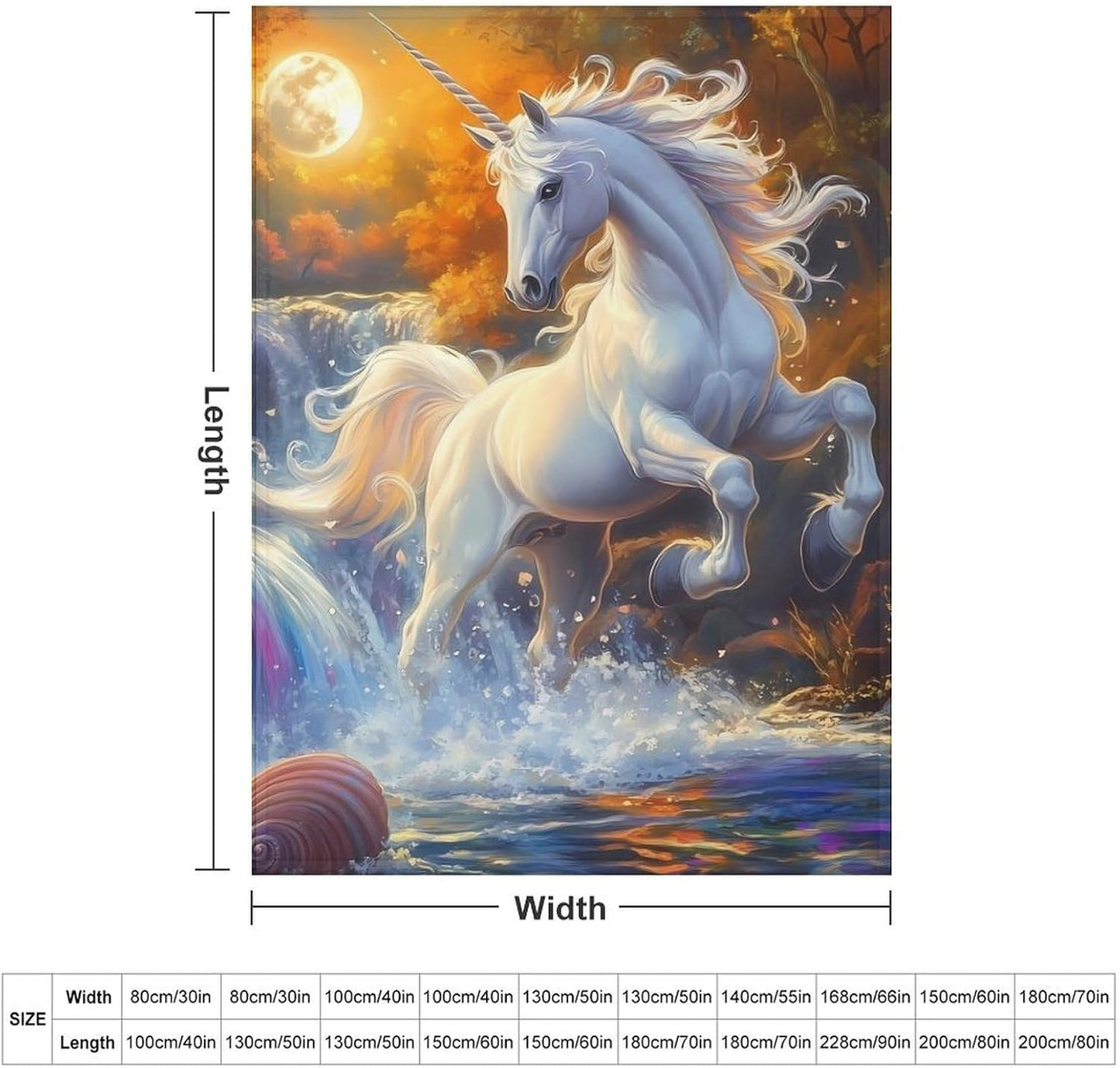 Un-icorn Throw Blanket for Couch Bed Plush Cozy Fuzzy Flannel Blanket for All Season 66"x90"
