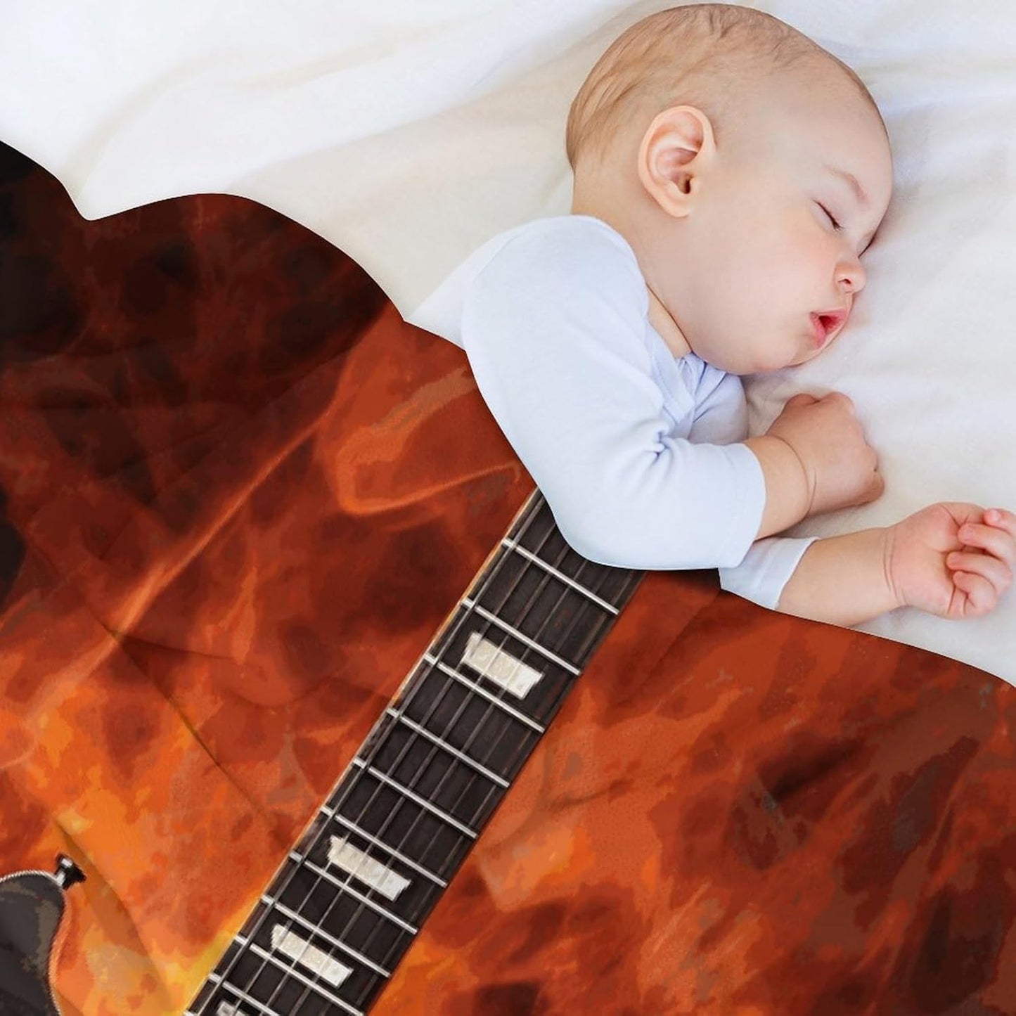 Rock Guitar Blanket Super Soft Lightweight Throw Blanket Cute Cozy Warm Bed Blanket Decorative Fuzzy Blanket All-Season Home Decor Gift for Sofa Couch Living Room 50"*60"（130 * 150cm）