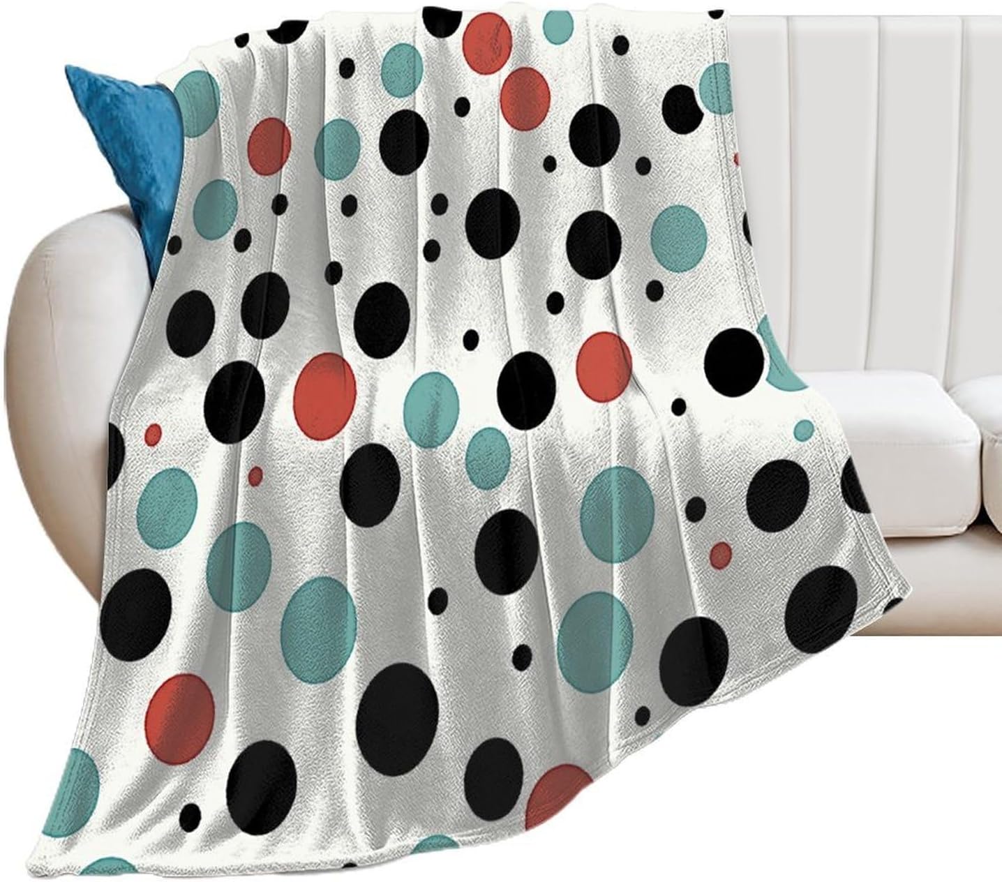 Polka Dot Throw Blanket for Couch Super Soft Warm Lightweight Throw Blankets Cozy Flannel Bed Blanket Cute Decorative Blankets for All Seasons Home Decor Gift 40"*50" （100 * 130cm）