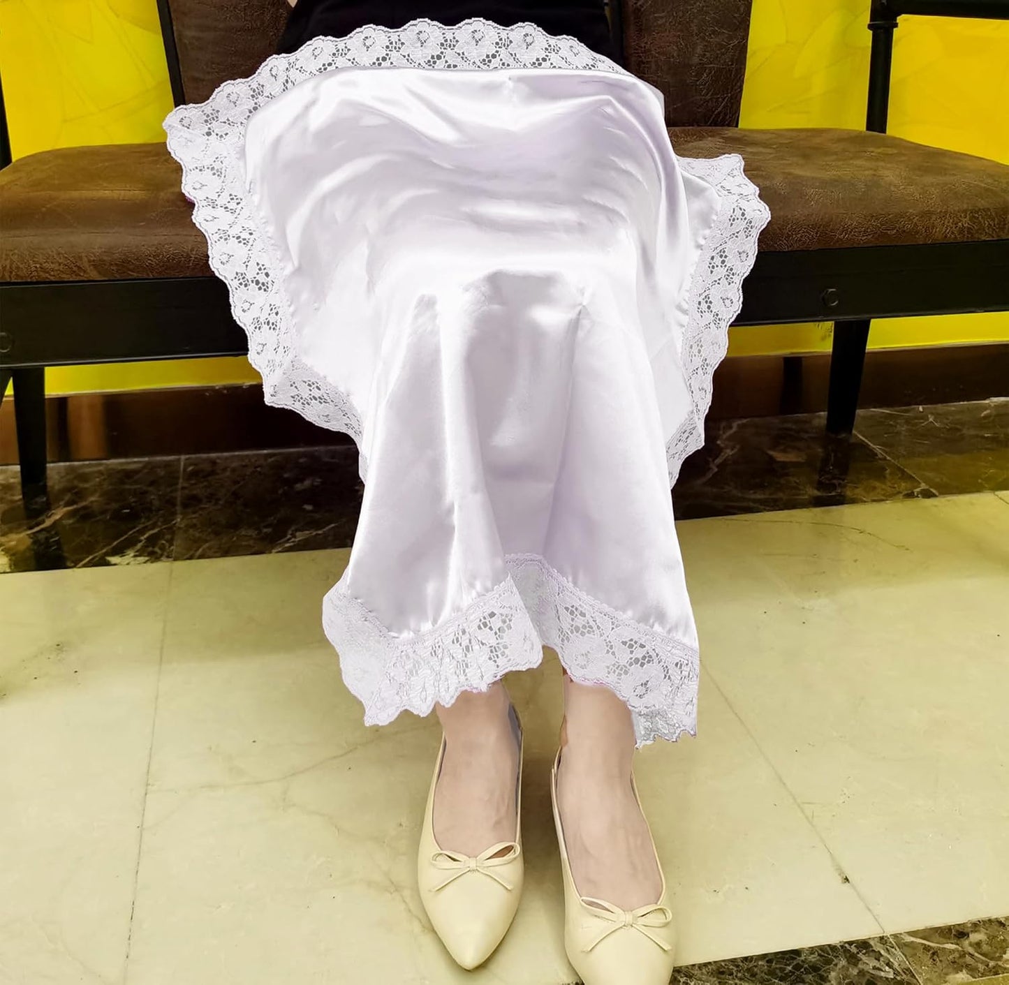 26" Silk Lap Scarf Body Scarf with Lace Lap Scarves Handkerchief lapscarfs for ladies Women Church