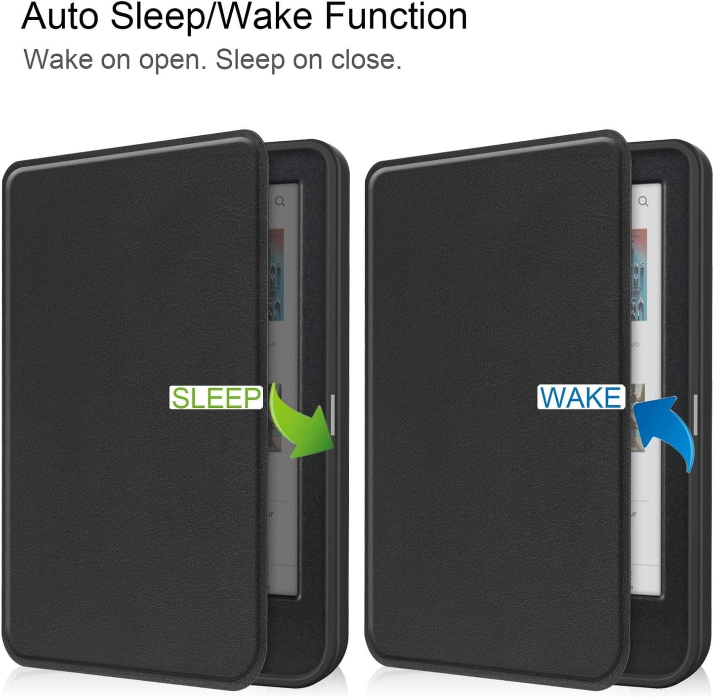Case for Kobo Clara Colour 6.0 inch 2024 Released, with Auto Sleep/Wake, Soft TPU Matte Back Cover, Slim Lightweight Shell Protective Smart Cover for Kobo Clara BW 6” Case -Black