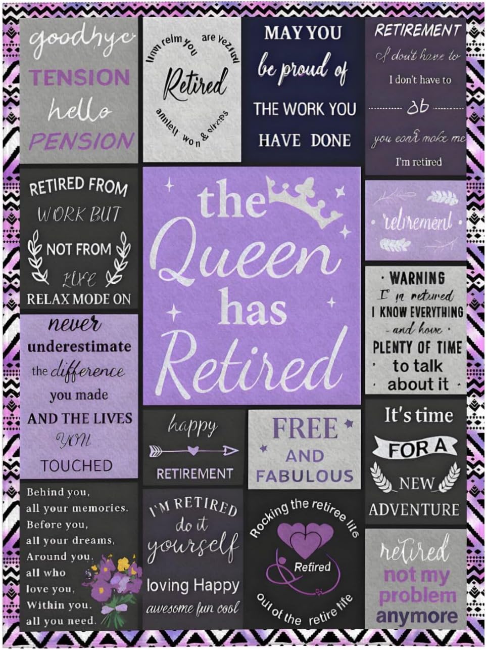 The Queenn Has Retireds Blanket – Soft Cozy Fleece Throw for Women, Retirement Gift for Mom, Wife, Teacher, Nurse, Friend, Coworker, Comfortable Warmth & Celebration Keepsake