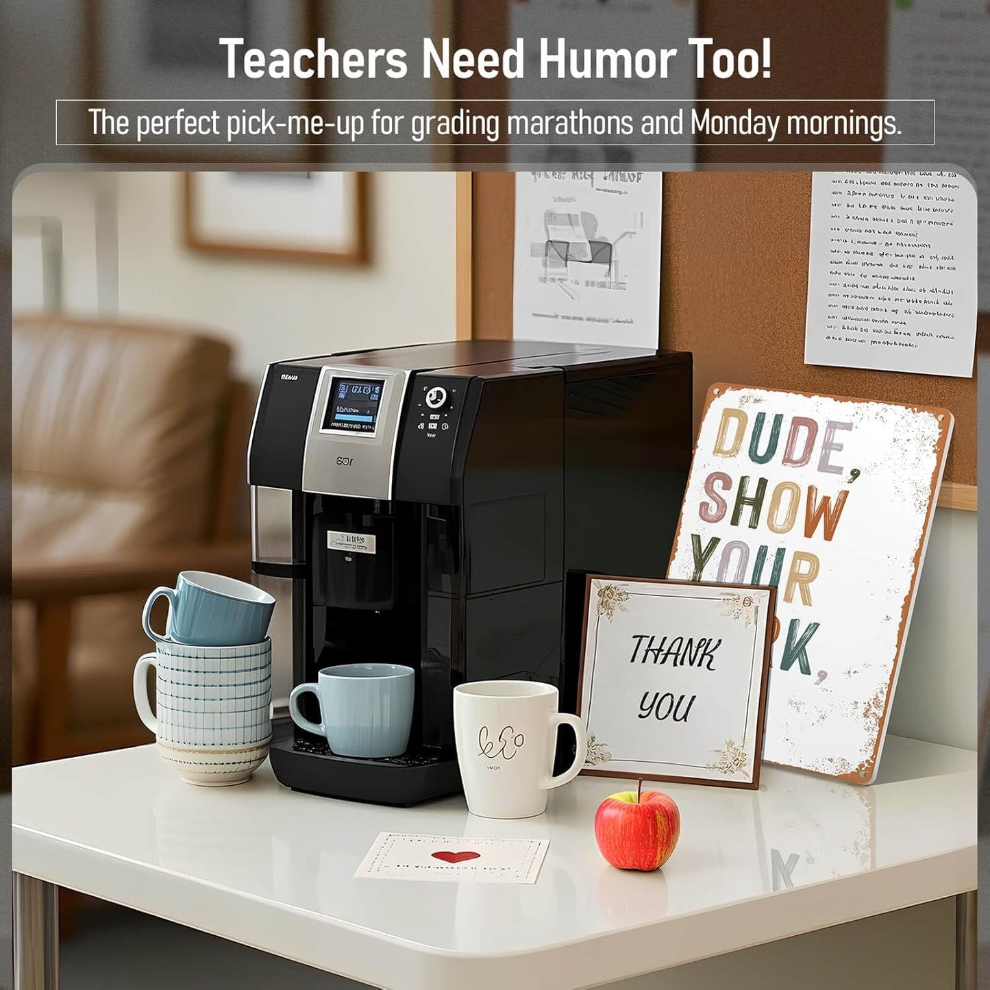 Funny Math Teacher Gift Classroom Decor Sign for Home, Study Room & School - Motivational Wall Decor for Science, English, History Class 8x12 Inches