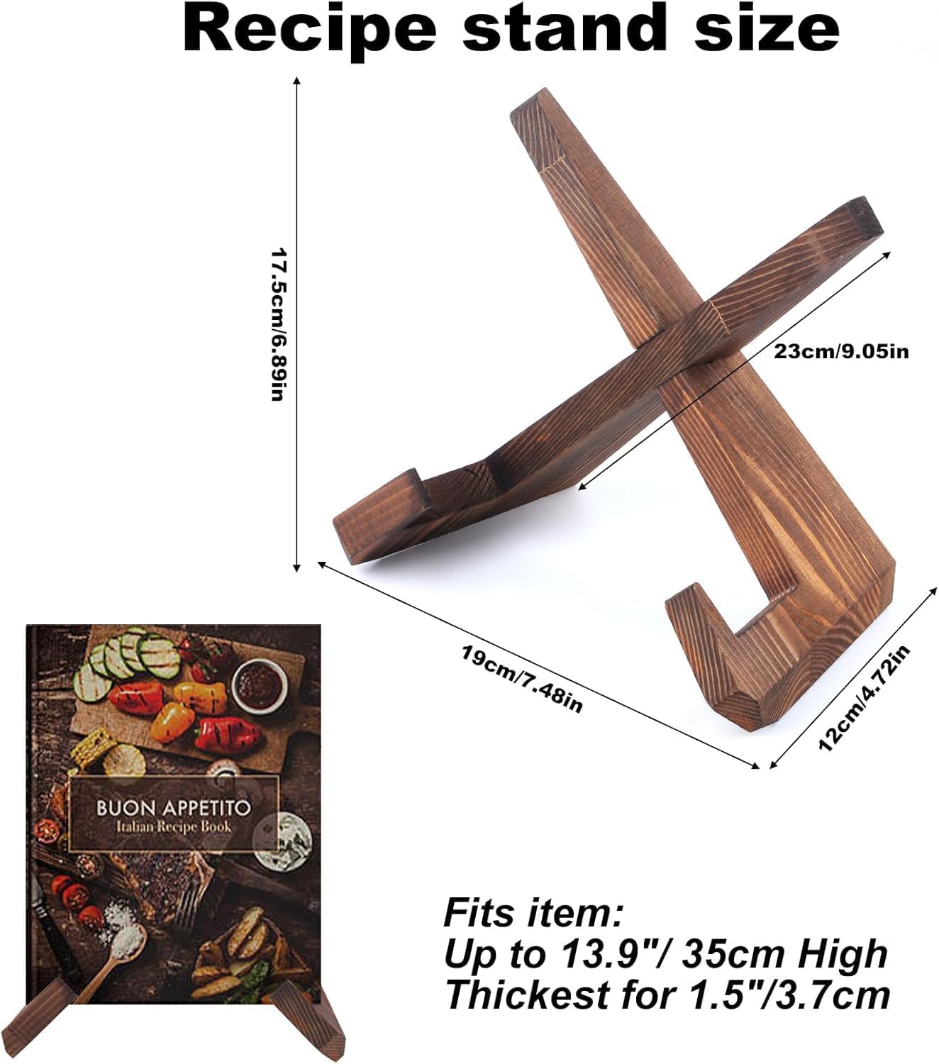 RUGLAMZHIP Wooden Plate Stand for Display, Wood Plate Display Stands, Plate Holder Display Stand, Picture Frame Stand Holder, Wood Recipe Cookbook Stand Easels for Display Pictures Photo （6.5 Inch ）