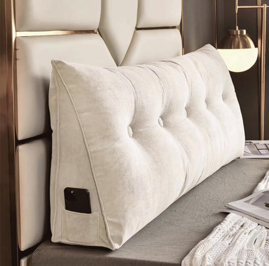Wedge Headboard Pillow Bolster Pillows Backrest Support Sitting Up Reading Pillow in Bed Rest(Size:180x50x20cm,Color:White)