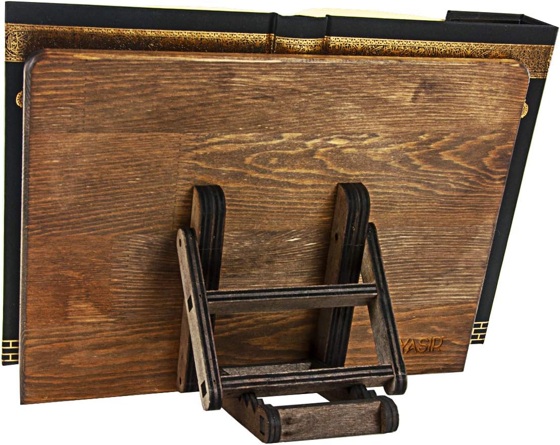 ihvan online, Vintage Wooden Book Holder Stand, Portable and Adjustable Cookbook Holder, Tablet Recipe Book Bible or Quran Stand, Perfect Mother's or Father's Day Gifts