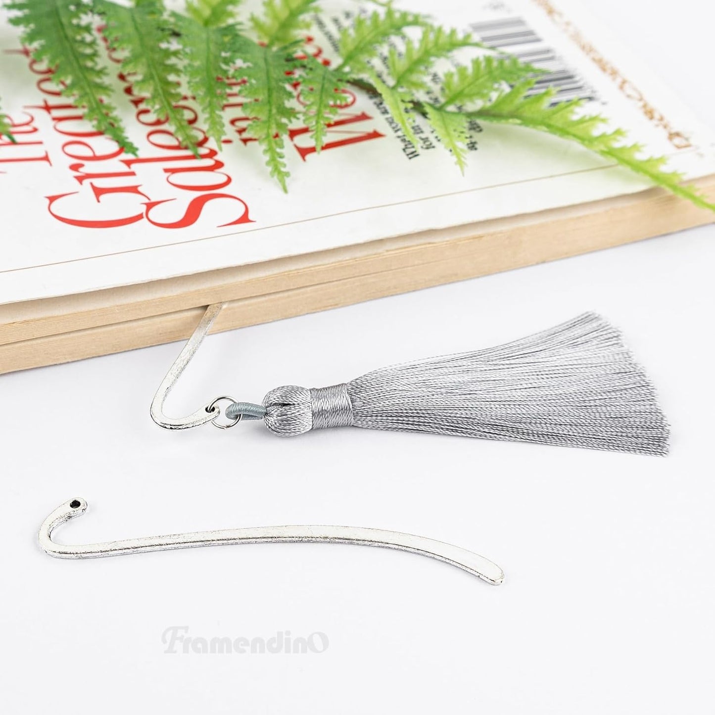 Framendino, 10 Pack Silver Bookmarks Vintage Alloy with Hook Bookmark for Reading Enthusiasts