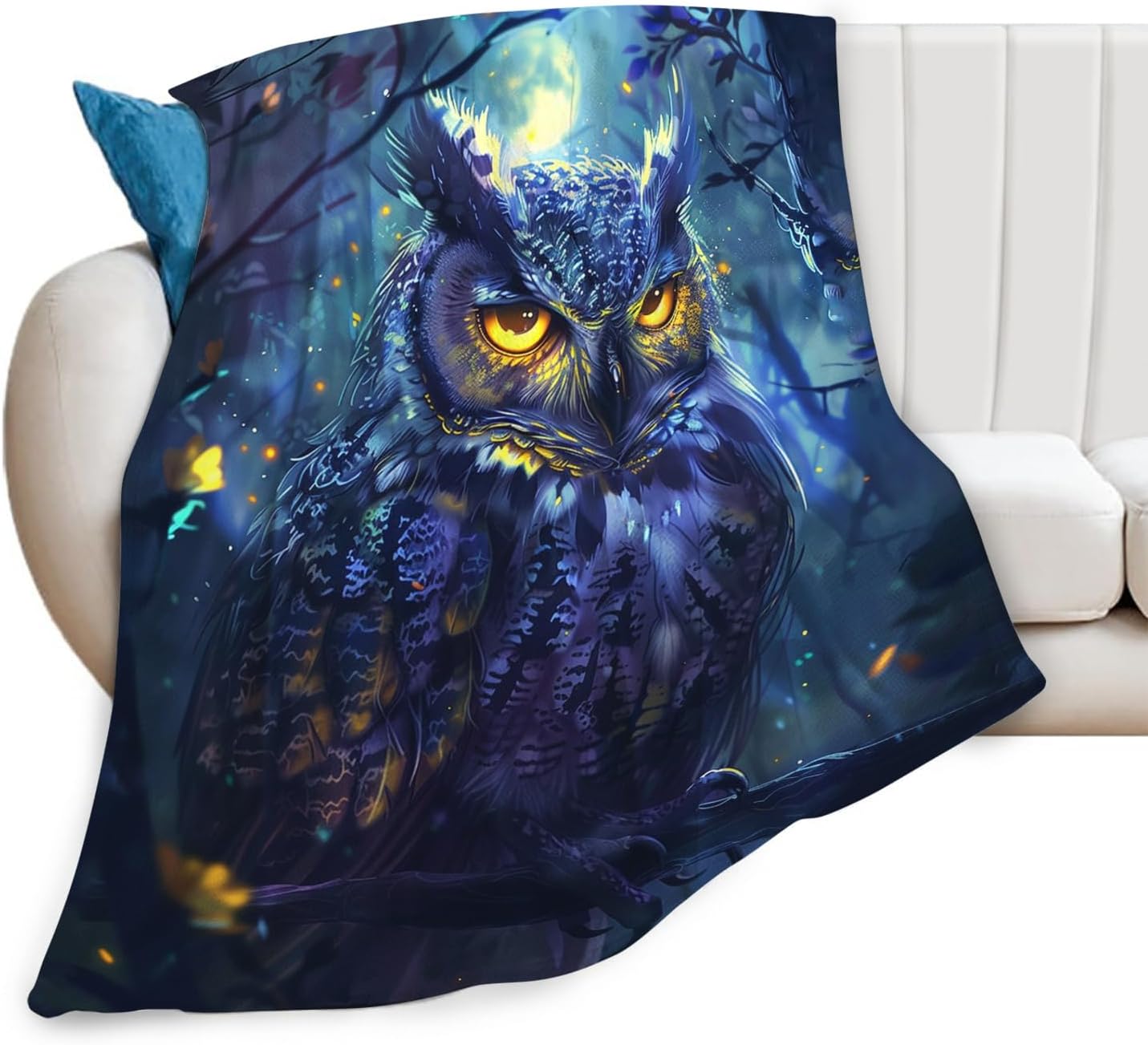 Tijuboni Owl Throw Blanket Owl Gifts for Girls Boys Women Men Kids Adults Soft Flannel Fleece Blanket for Couch Sofa Bed Home Decor 40"x50"
