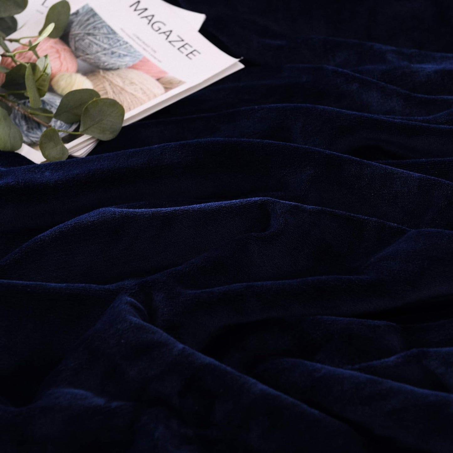 NANPIPER Sherpa Blankets Navy Blue