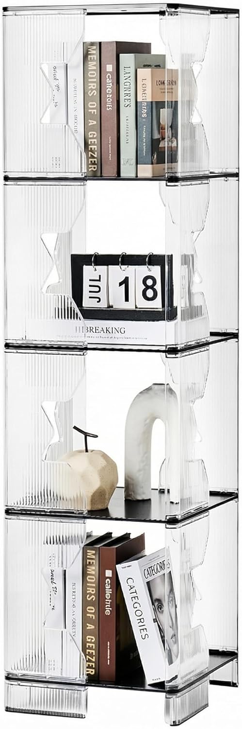 Bookcase, 4-Cube Bookshelf Storage Organizer for Home Office, Study Room