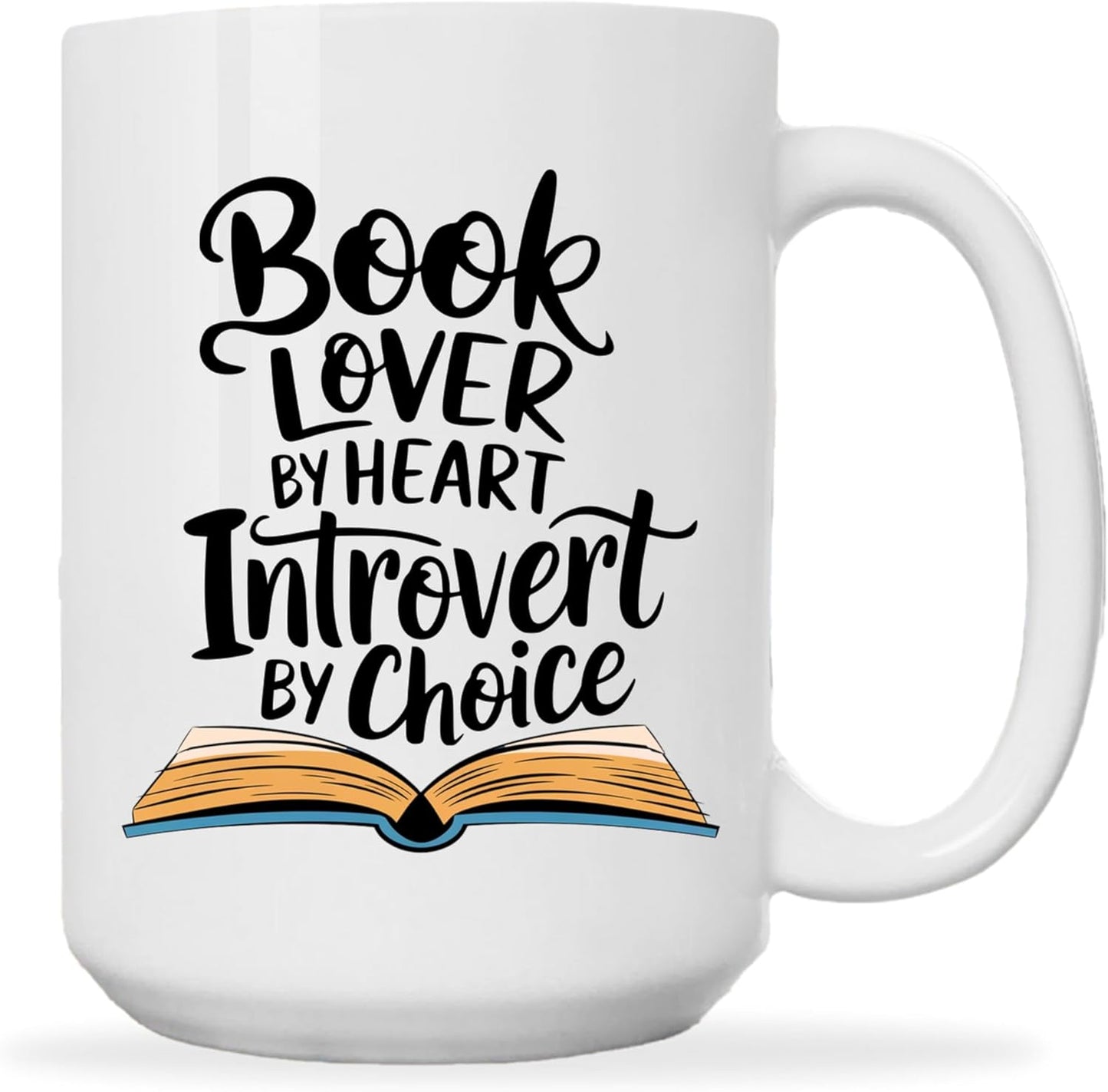 Book Lovers Coffee Mug 15oz White -Lover Introvert - Gift for Book Club Bookworm Bookish Reading Nerdy Avid Readers Women