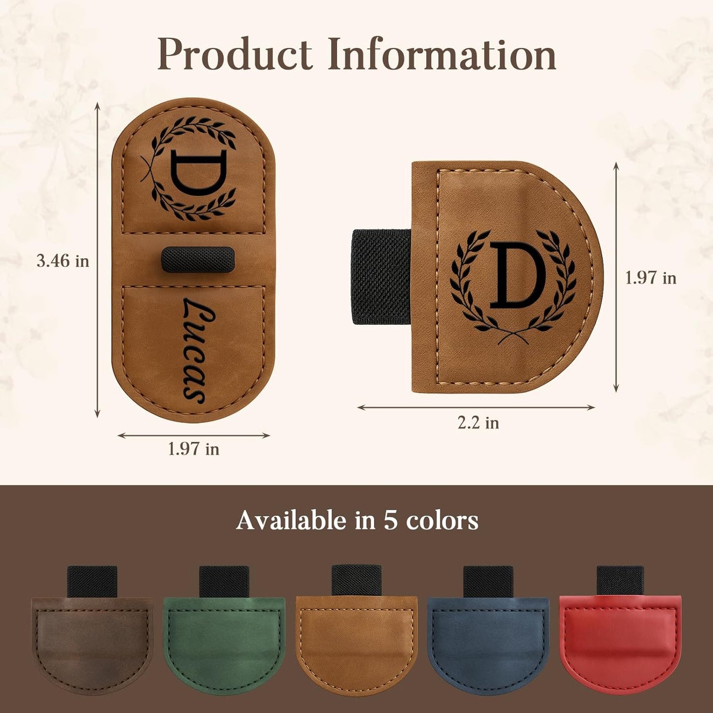 Personalized Bygone Mark Bookmark with Pen Holder,Engraving Leather Magnetic Bookmarks Vintage 26 Letters Name Initials Text Book Marker Clips Gifts for Reading Book Lovers Women (Blue, A)