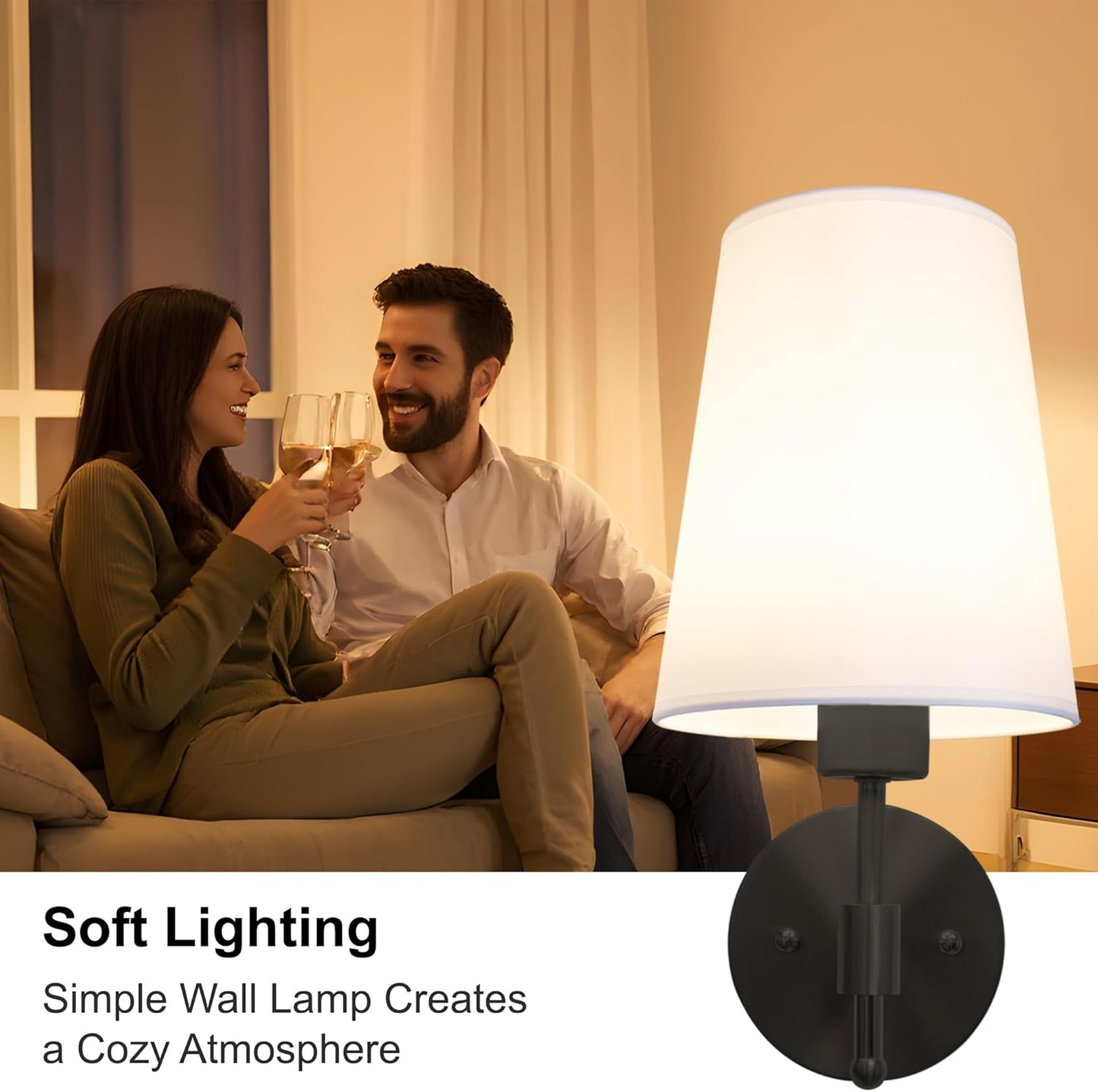 Battery Operated Wall Sconces Set of 2, Rechargeable Black Wall Sconce with Remote Control, 12 Colors RGB Magnetic Bulb, Wireless Battery Wall Lamp for Bedroom Living Room Hallway