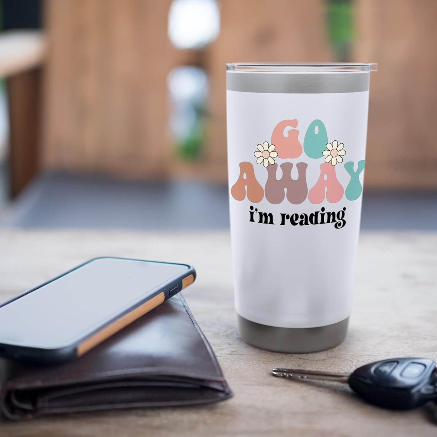 Go Away I'm Reading Books Nerd Booktrovert Book Lover Coffee Stainless Steel Insulated Tumbler