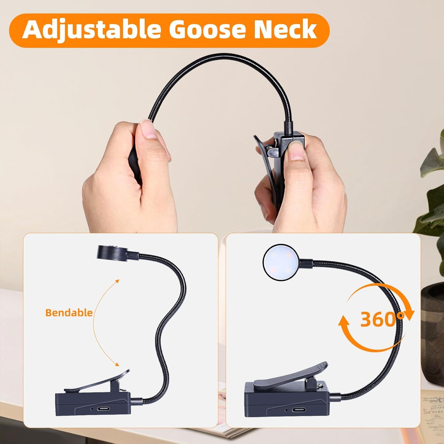 KunHe 15 Pack Rechargeable Book Light Bulk Clip-On Reading Lights for Books in Bed Long-Lasting 3 Modes & 3 Brightness Levels Compact USB Charging Mini Booklights for Kids Book Lovers Bulk Gifts