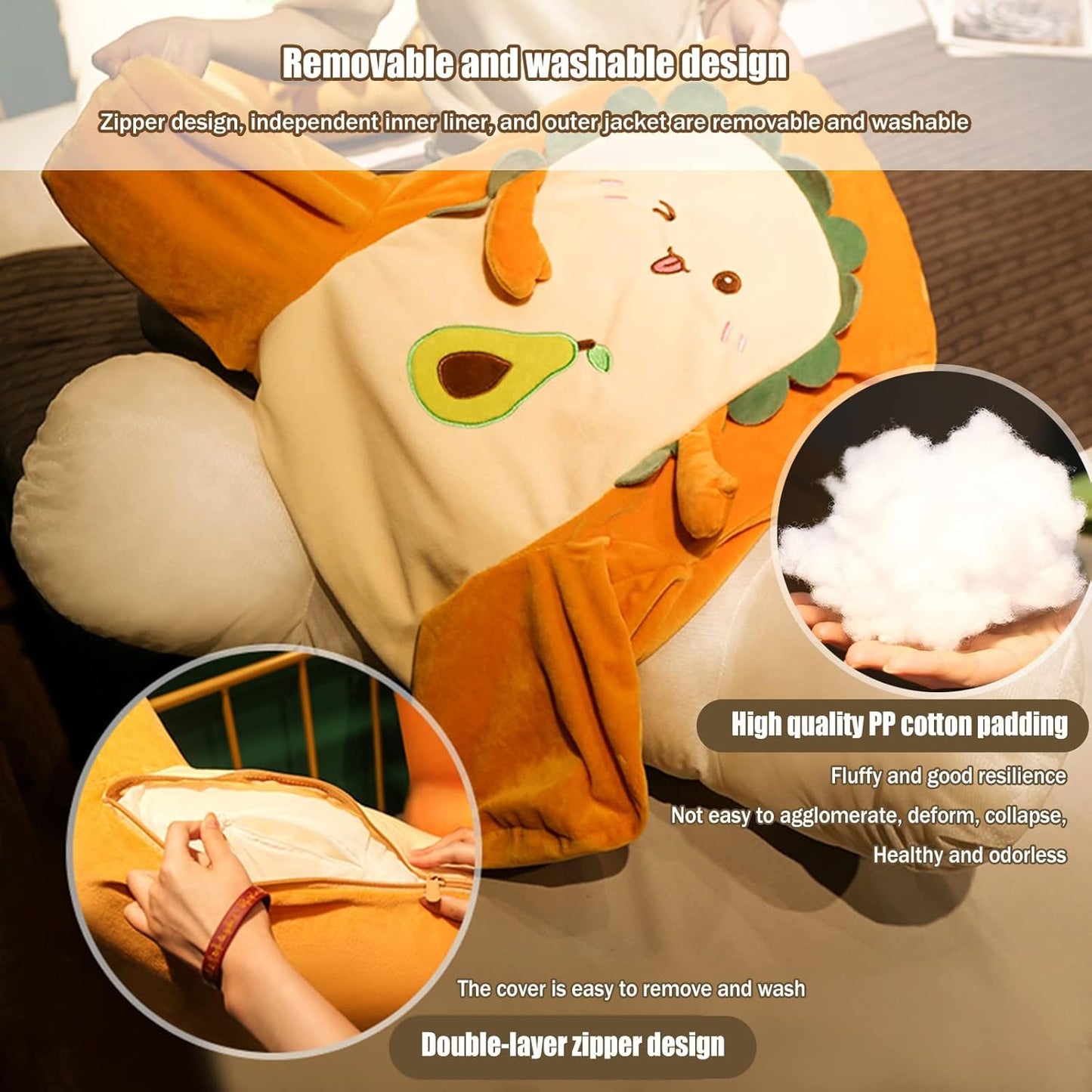 Wedge Reading Pillow Large Adult Backrest Lounge Cushion with Arms,Back Support for Sitting Up in Bed/Couch for GRED Heartburn Bedrest,Removable Cover（Optional Blanket）