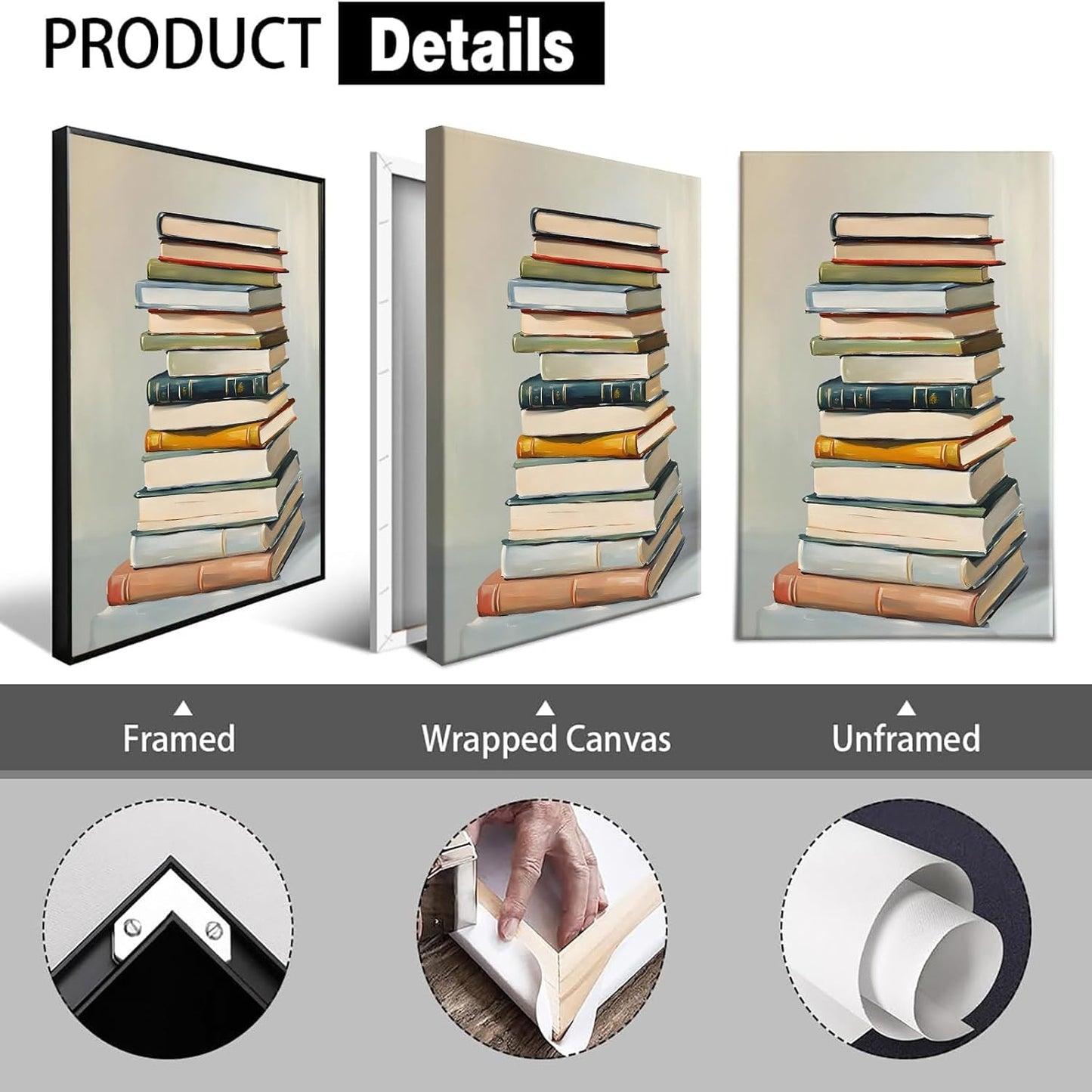 Vintage Book Posters Aesthetic Reading Book Canvas Wall Art Minimalist Preppy Inspirational Bookish Bookworm Prints Painting For Living Room Bedroom Library Wall Decor 12x16in Unframed