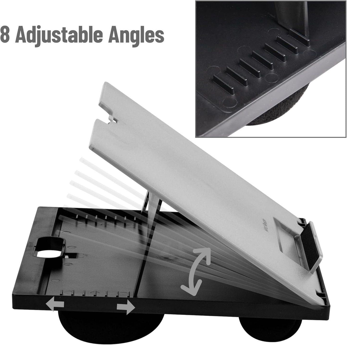 Mind Reader Lap Desk Laptop Stand, Bed Tray, Collapsible, Cushion, Portable, Dorm, Plastic, 14.75" L x 11" W x 7.3" H, Gray