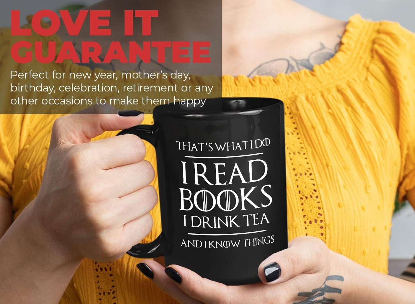 Book Lover Coffee Mug 15oz White - Read Books Drink Coffee - Reading Reader Coffee Lover I Know Things Book Addict Book Lover Bookish Novelist Librarian Writer