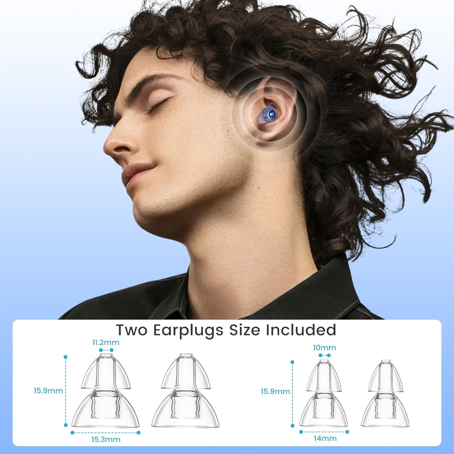 Earplugs for Concert,2 Pairs Silicone Earplugs for Concert and Musicians, Reusable Liquid Silicone Ear Plugs for Hearing Protection,Party,23dB Noise Cancelling