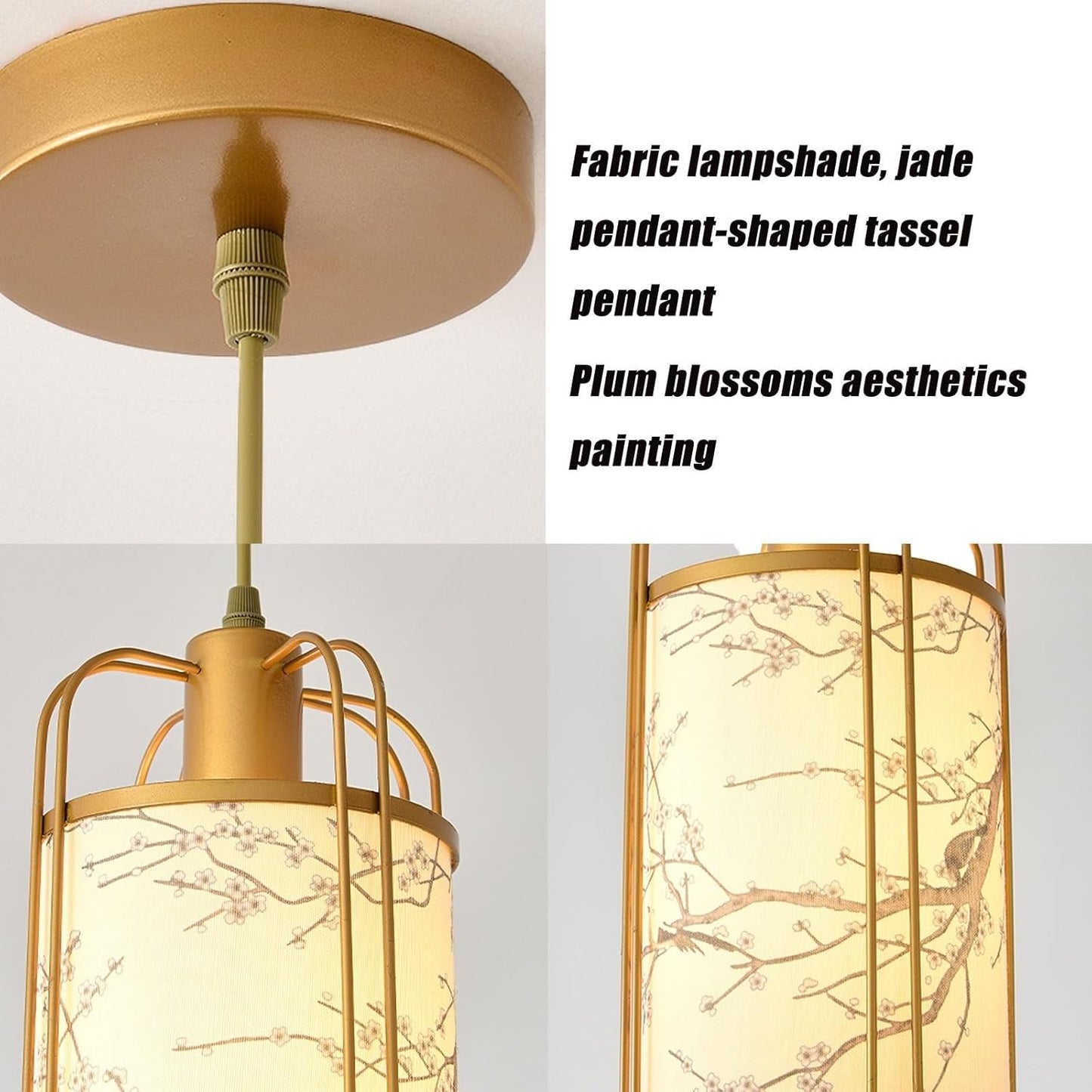 E27 Pendant Light for Bedroom Hanging Light Chandelier with Fabric Shade and 17.72" Height, 70.87" Adjustable, Soft Ambient Lighting for Hallway Dining Table Reading Nook Decor