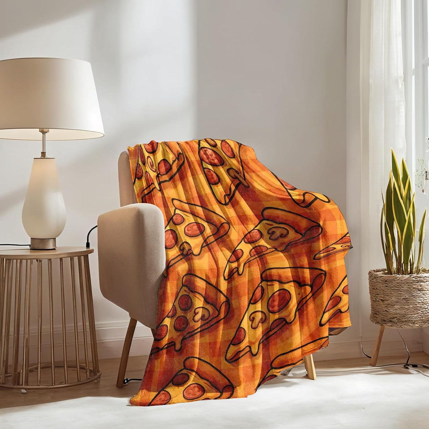 Pizza Slice Blanket Gifts for Boys Girls Kids, Pepperoni Pizza Warm Soft Flannel Throw Blankets for Bedroom, Travel, Sofa, Room, Birthday Christmas Spring Decor, 50x60 in