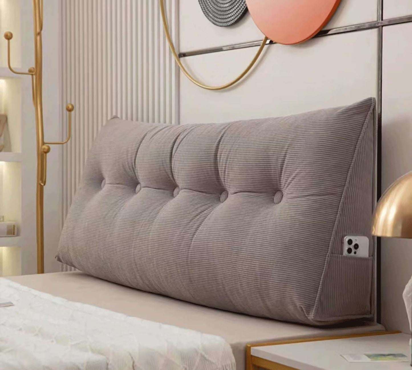 Wedge Headboard Pillows Twin Bed Reading Pillow Large Backrest Pillows For Sitting Up In Bed Rest Triangle Bolster Daybed Pillow Lumbar Support Leg Positioning Pillow(Size:80x50x20cm,Color:grey)