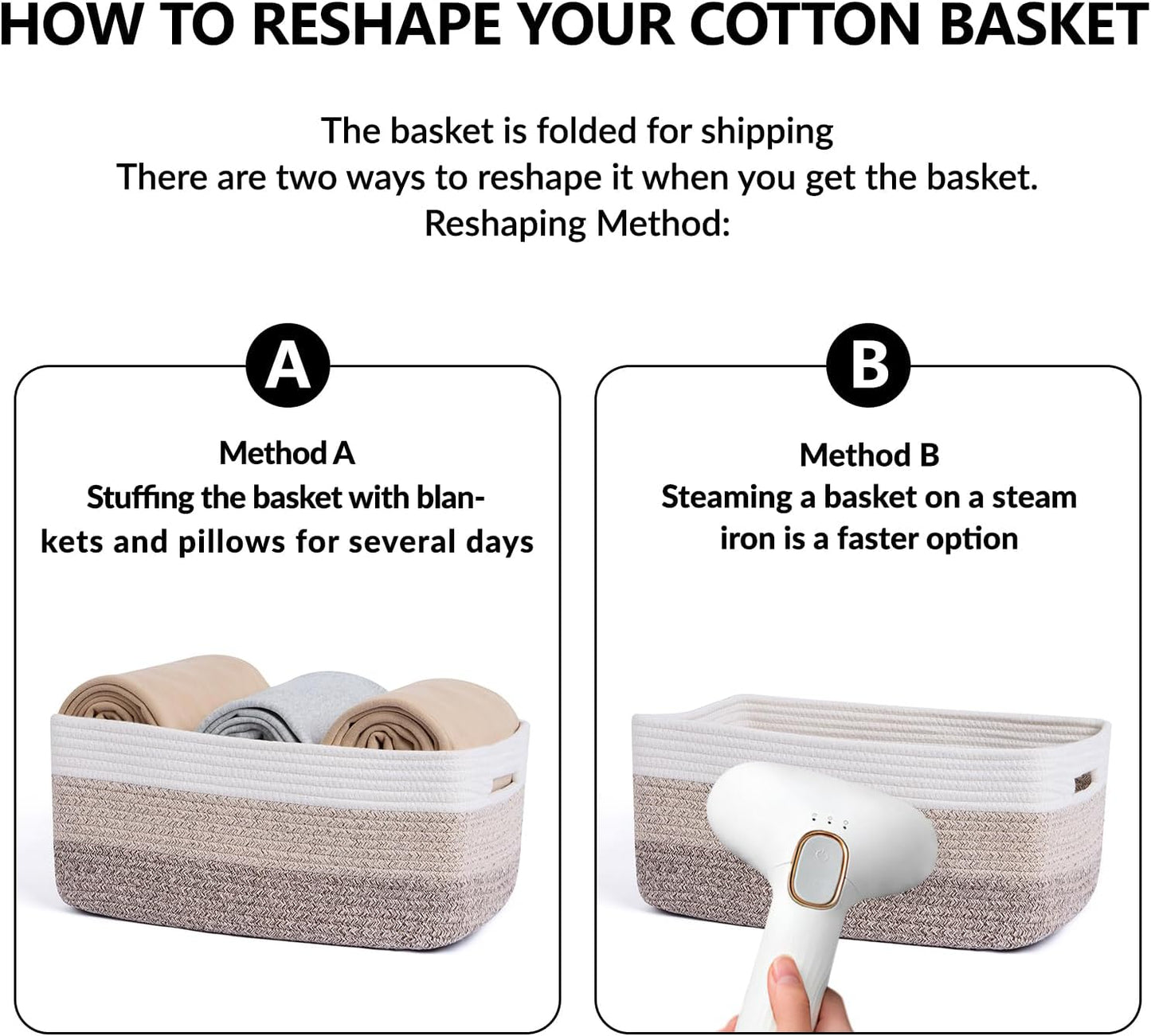 Large Storage Baskets for Organizing, Closet Shelf Baskets for Clothes Blanket Towels, Baby Nursery, Toy Bins Box, Woven Rope Basket, 17 x 13 x 7.5”, 3 Packs Gradient Brown