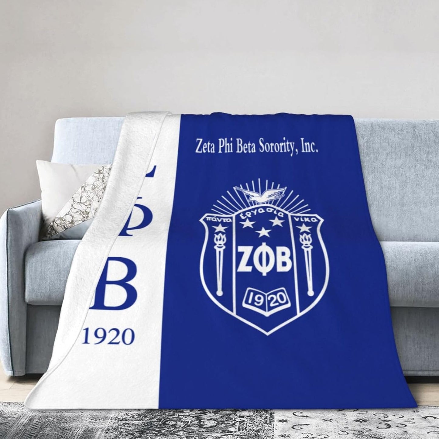Throw Blanket Soft Warm Bed 1920 Flannel Blanket for Sorority Gifts 50"x40"