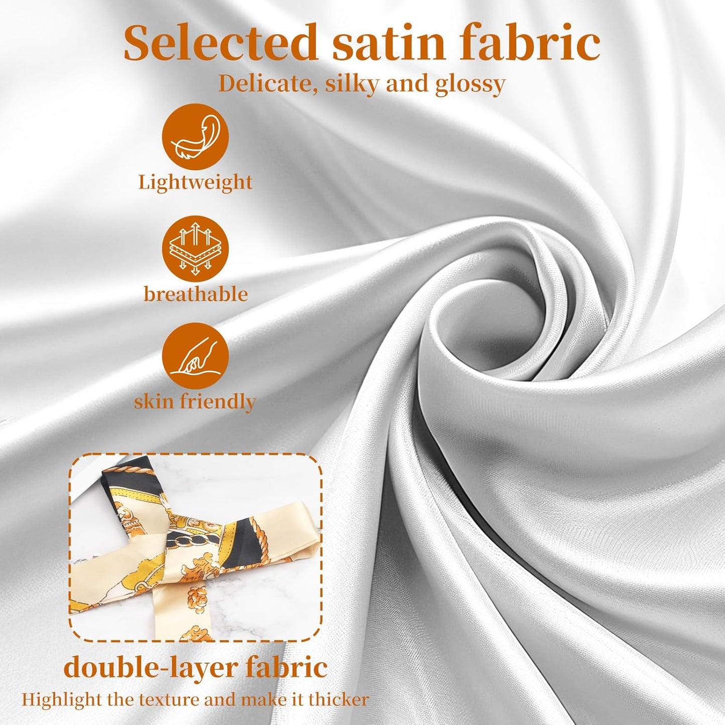 12PCS Colorful Band Narrow/Neckerchief Scarf, Satin Fashion Narrow/Head Wrap Fashion Scarf for Decoration, Braided Hair Tie Scarves for Women, Women Handbag Scarfs