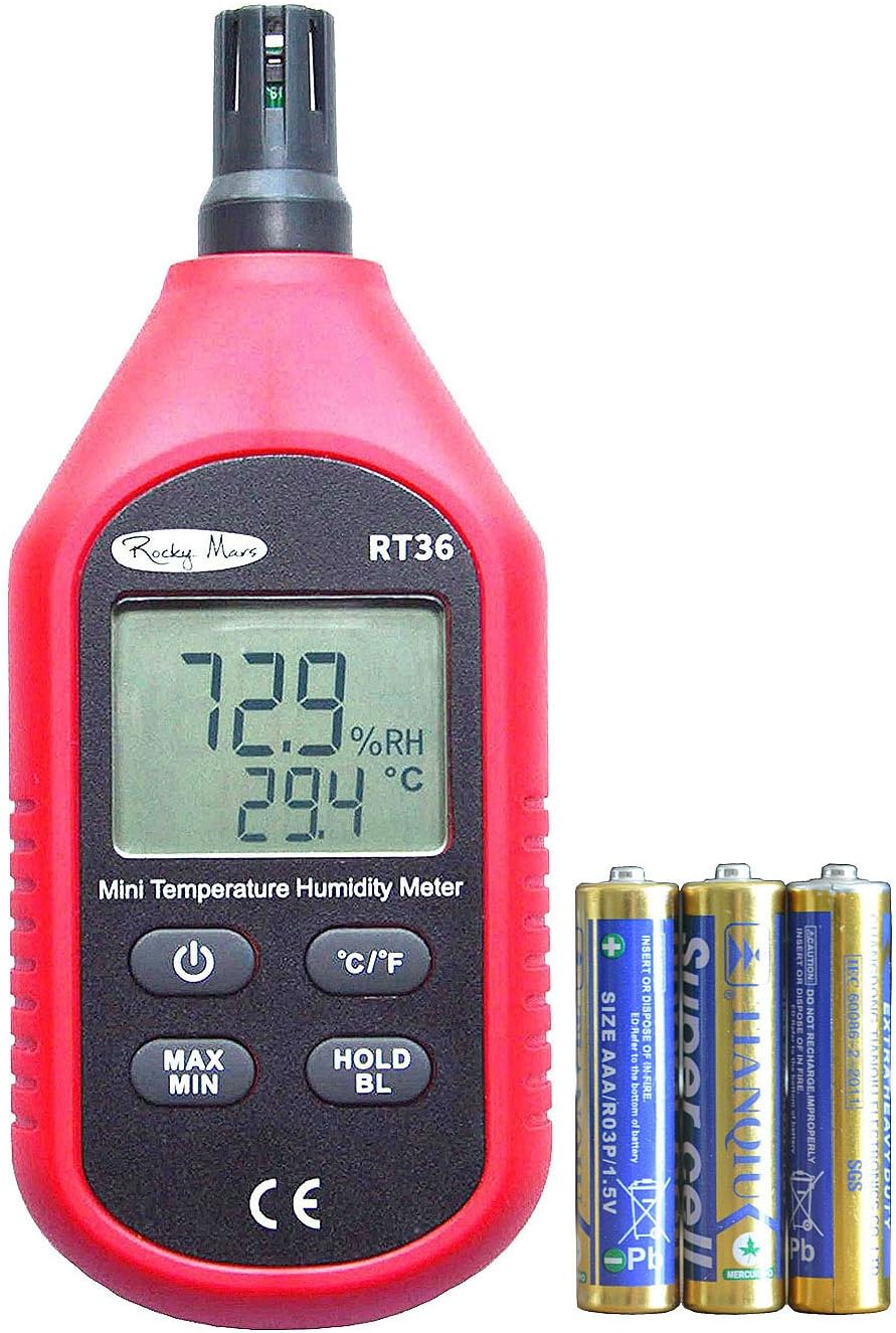 RT36 Temperature and Humidity Monitor Digital Hygrometer with Battery Low Indicator, LCD Display
