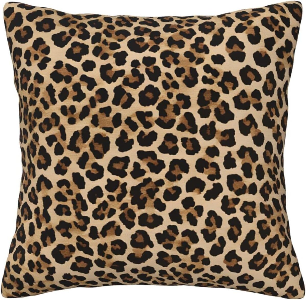 All-Season Square Pillow Covers 18"X18", Wild Leopard Animal, Decorative Throw Pillow Covers for Sofa Bed Couch, Hidden Zipper Cushion Cover, Square Lumbar & Accent Pillowcases for Home Decor