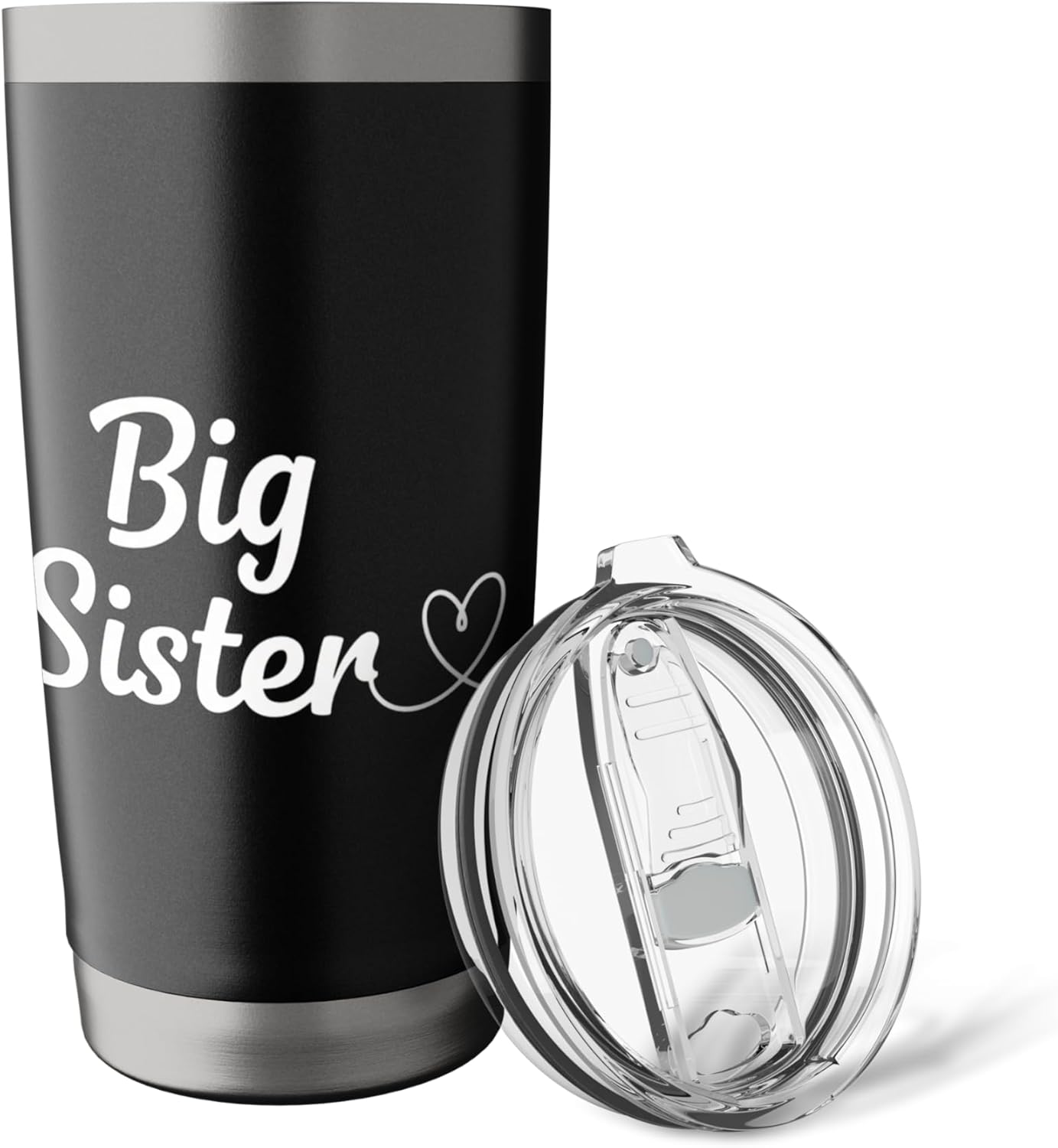 Big Sister Script Heart Family Sister Announcement For Women Stainless Steel Insulated Tumbler
