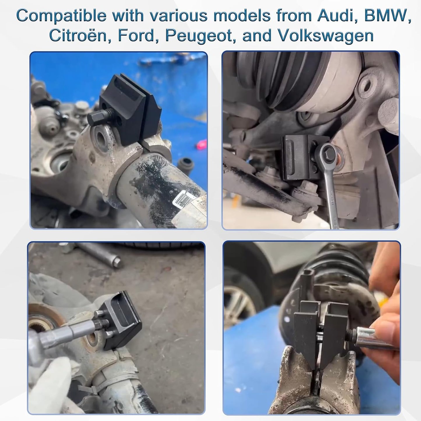 Universal Suspension Strut Split Hub Steering Knuckle Spreader Tool, Strut Spreader Tool, Compatible with Volkswagen Audi BMW Ford Peugeot Citroën